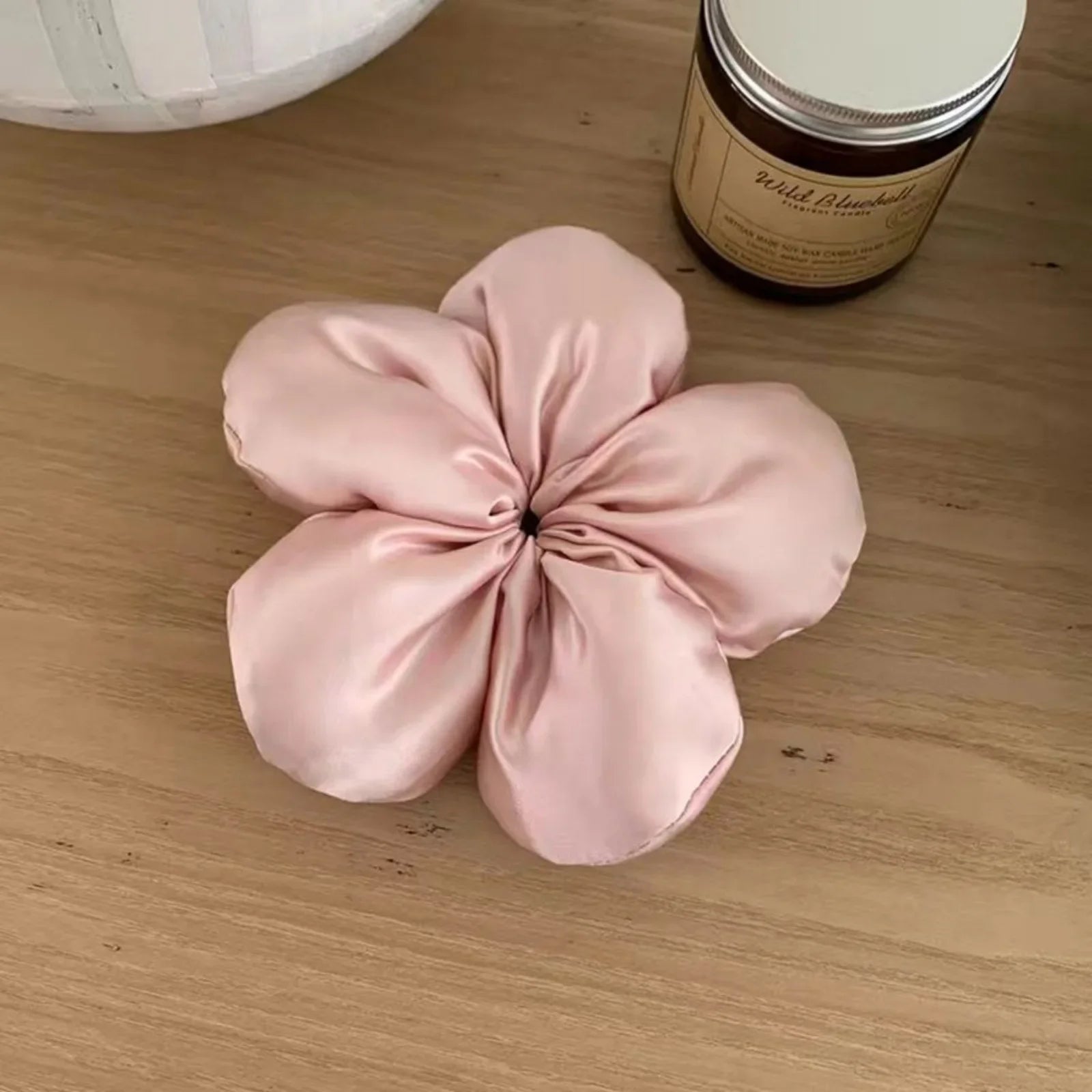 1PC Large Satin Flower Hair Scrunchies,Chic Blossom - Shaped Hair Ties,Multiple Colors for Women'S Stylish Updos
