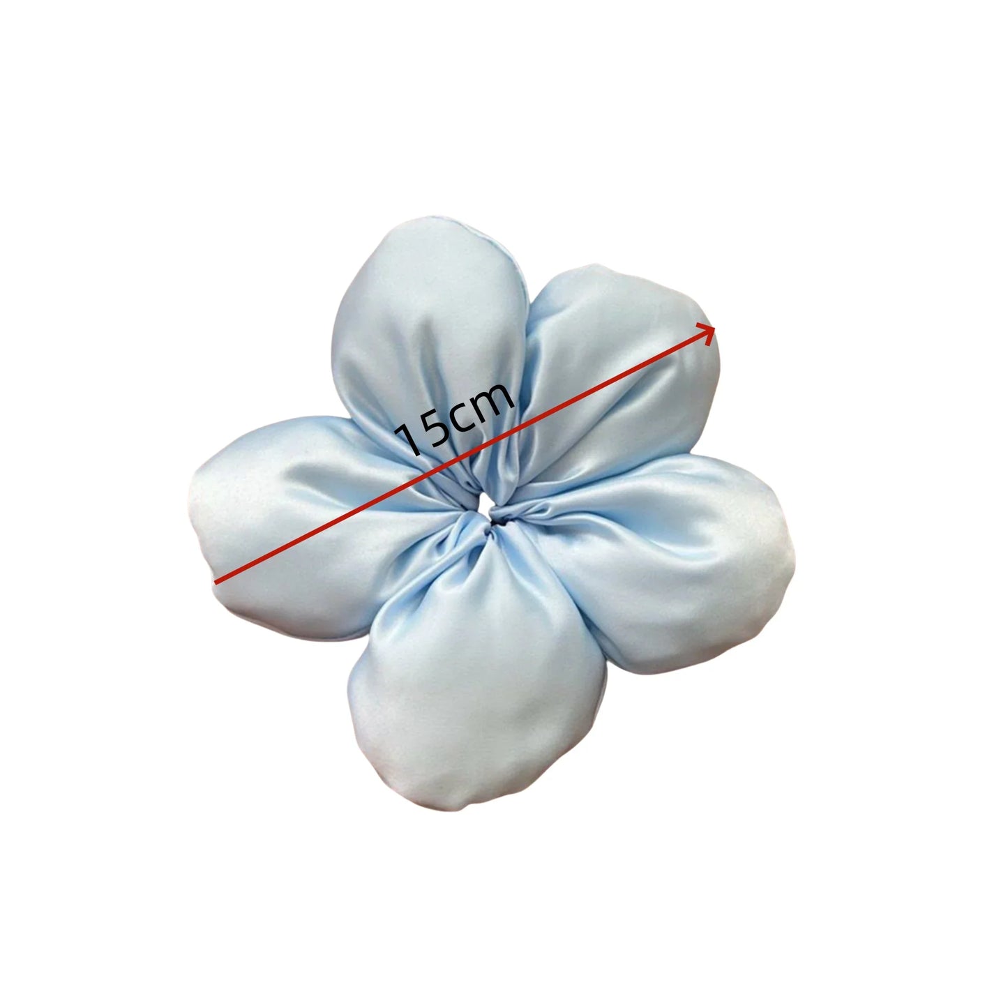 1PC Large Satin Flower Hair Scrunchies,Chic Blossom - Shaped Hair Ties,Multiple Colors for Women'S Stylish Updos