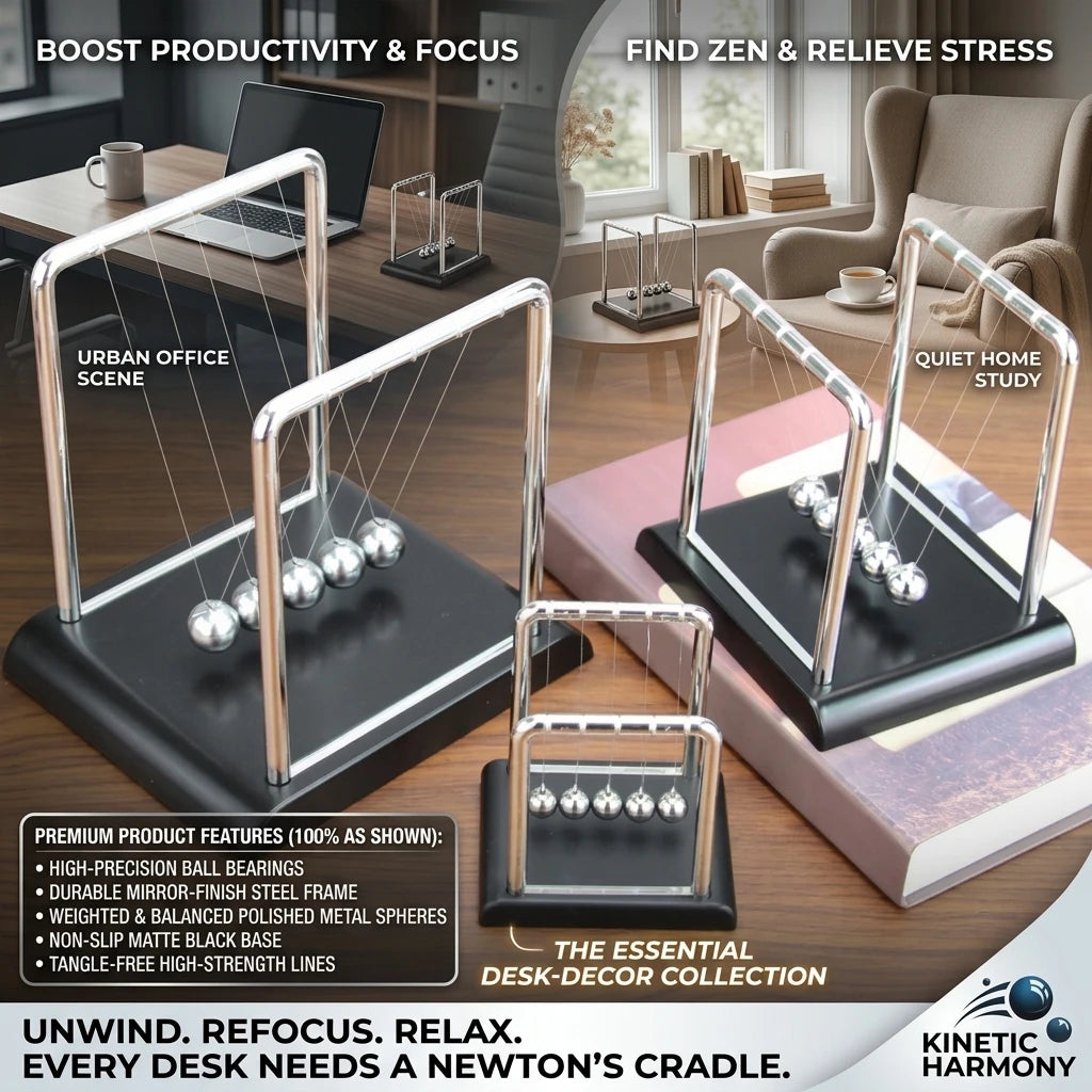 Newton'S Cradle Balance Ball Steel Pendulum Motion Toy for Physics Science Education Stress Relief Desk Christmas Home Decor