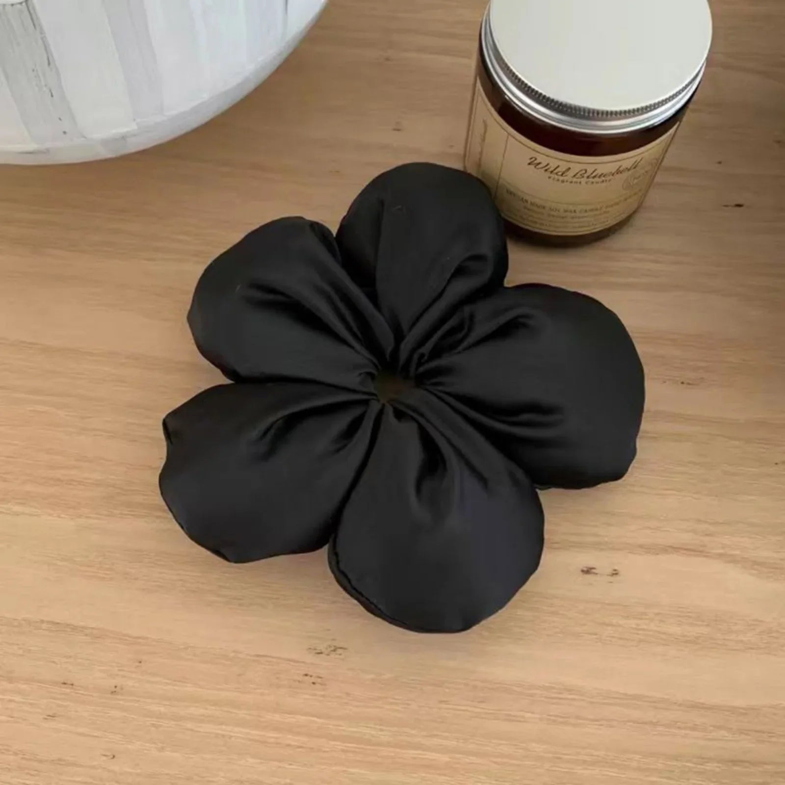 1PC Large Satin Flower Hair Scrunchies,Chic Blossom - Shaped Hair Ties,Multiple Colors for Women'S Stylish Updos